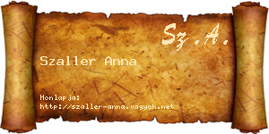 Szaller Anna névjegykártya