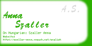 anna szaller business card